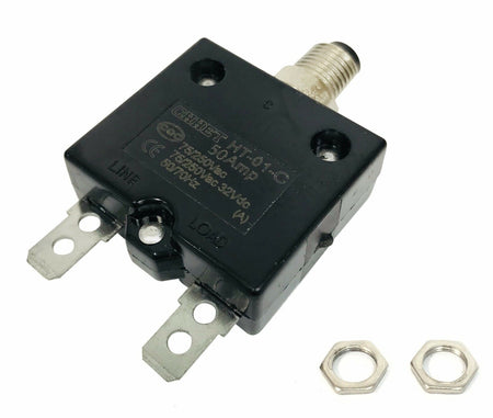 Panel Reset Thermal Push Button Circuit Breaker 50A Amp 32VDC 75/250VAC 50/60Hz image 0