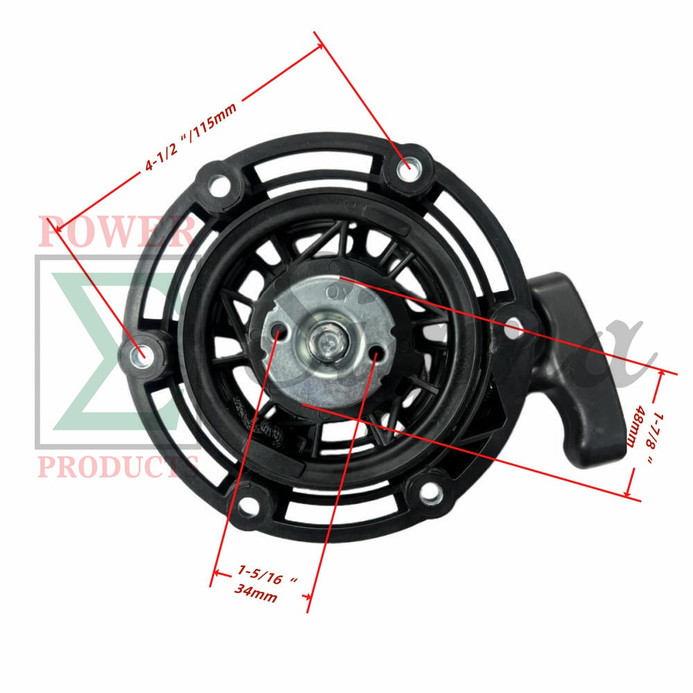 Recoil Starter with Handle and Bolts- Replacement for PREDATOR Inverter Generator Surge 2000 Watt (SKU# 71343, 59135) replacement part for Westinghouse 80cc iGen2550 iGen2550c iGen2550DFc image 3