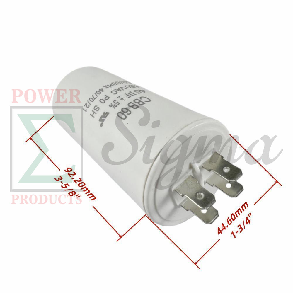 Generator Capacitor 450V.AC 45uF 50/60Hz CBB60 SH 40/70/21 Cylinder image 1