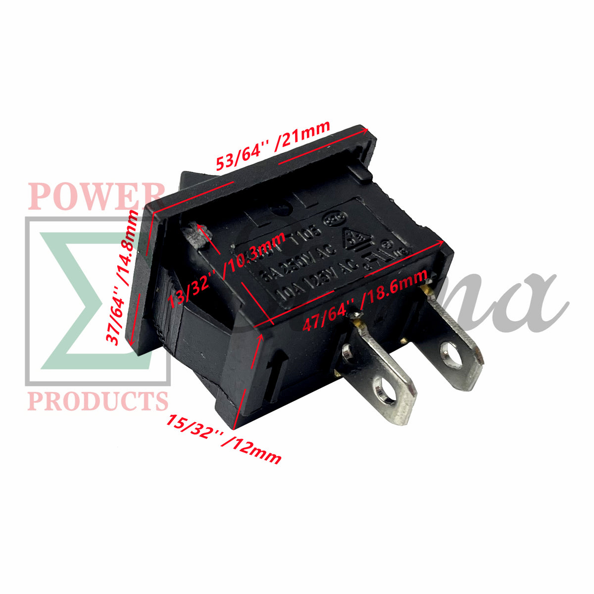 2-Pin On Off Switch  For Pulsar PG1202S 900/1200W PG2200BiS 2200W For Honda EU3000iS EU2200i EU2000i EU1000i For Tail Gator 63025 63024 700/900W For Predator 57480 8750/7000W Inverter Generator image 5