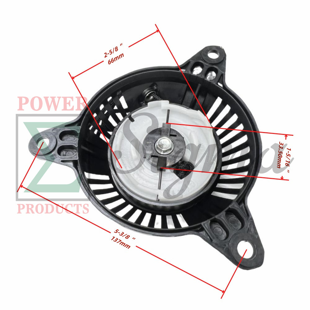 Recoil Starter with Handle- Replacement for PREDATOR Inverter Generator Surge 1400 Watt (SKU# 71342, 59186, 57063) image 3
