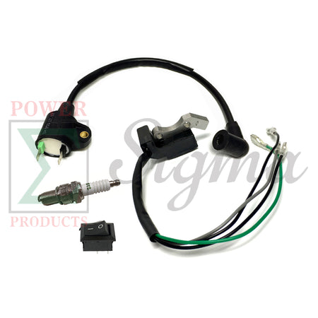 Magneto W/ Built-in CDI Ignition Coil Spark Plug on-off Switch For Harbor Freight Storm Cat 60338 69381 For Tail Gator 800 900W 63025 63024 For Pulsar PG1202S For ETQ950 2HP 63cc 64cc Gas Generator image 0
