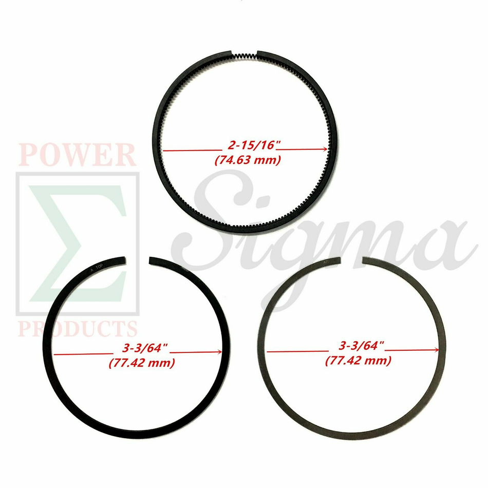 3 PCS Piston Ring For China 178F Diesel Engine & Yanmar L70 Engine 6HP