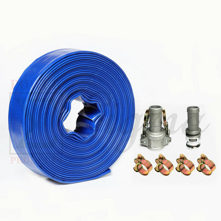 Sigma 1" X 50' Feet PVC Lay Flat Agricultural Pump Discharge Hose & Cam Locks image 0