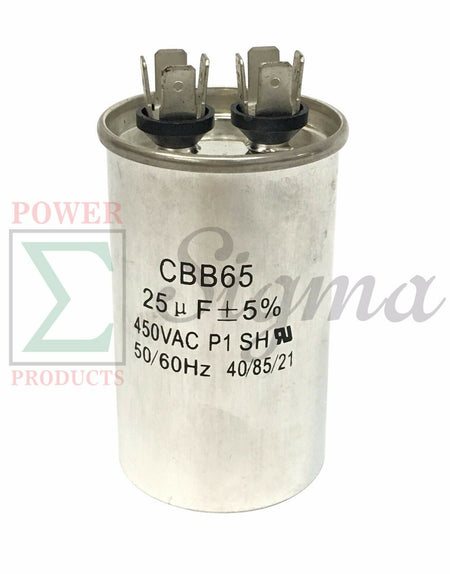 25uF AC Motor Capacitor CBB65 450VAC 50/60Hz For Air Conditioner Compressor image 0