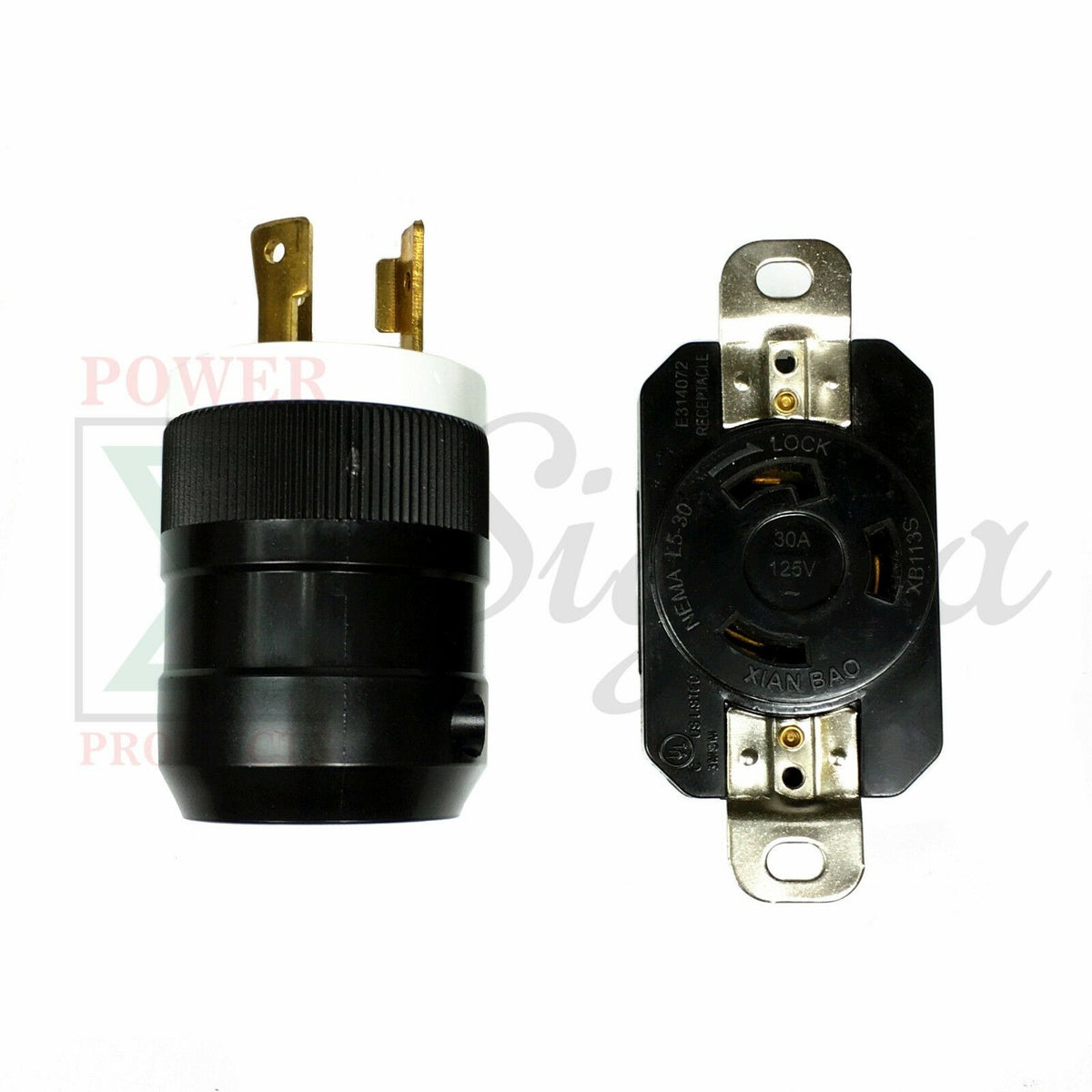 NEMA L5-30P L5-30R 30A 125V Twist Lock Electrical Plug Connector Male/Female UL image 0