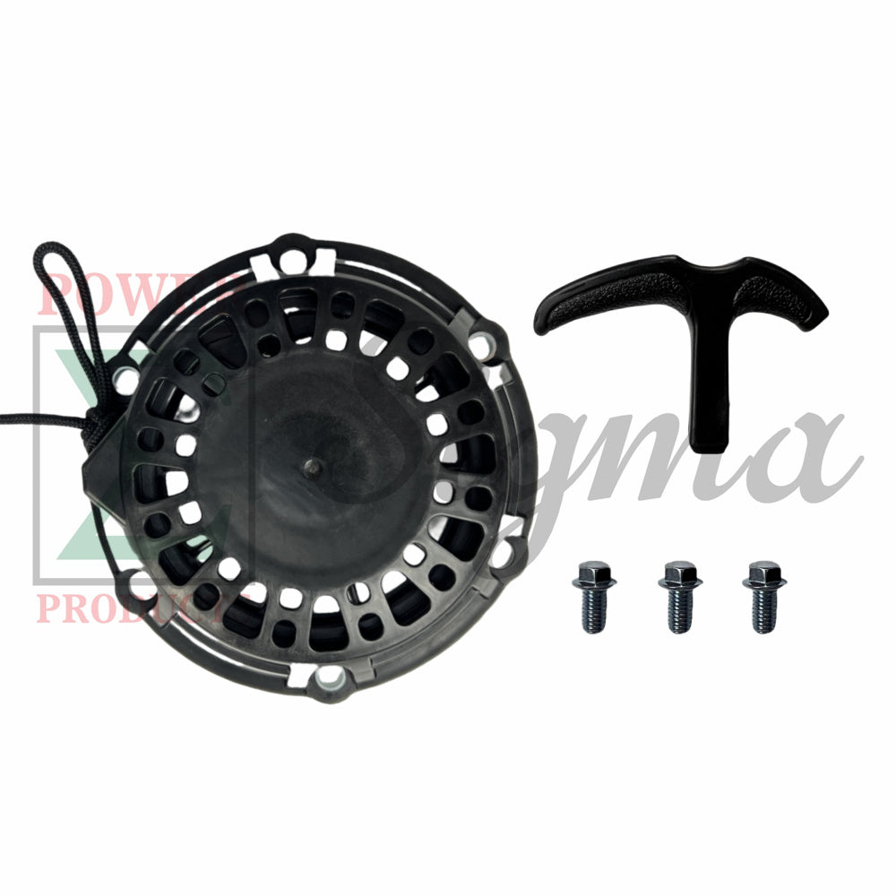 Recoil Starter with Handle and Bolts for Pulsar PG2300iS 2300W Surge Inverter Generator for GENMAX GM2800iSAC GM2800iAE GM3200i GM3300i GM3500iAED GM4000iSAPC GM4000iSBEPC 145cc Inverter Generator image 0