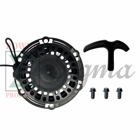 Recoil Starter with Handle and Bolts for Pulsar PG2300iS 2300W Surge Inverter Generator for GENMAX GM2800iSAC GM2800iAE GM3200i GM3300i GM3500iAED GM4000iSAPC GM4000iSBEPC 145cc Inverter Generator image 0