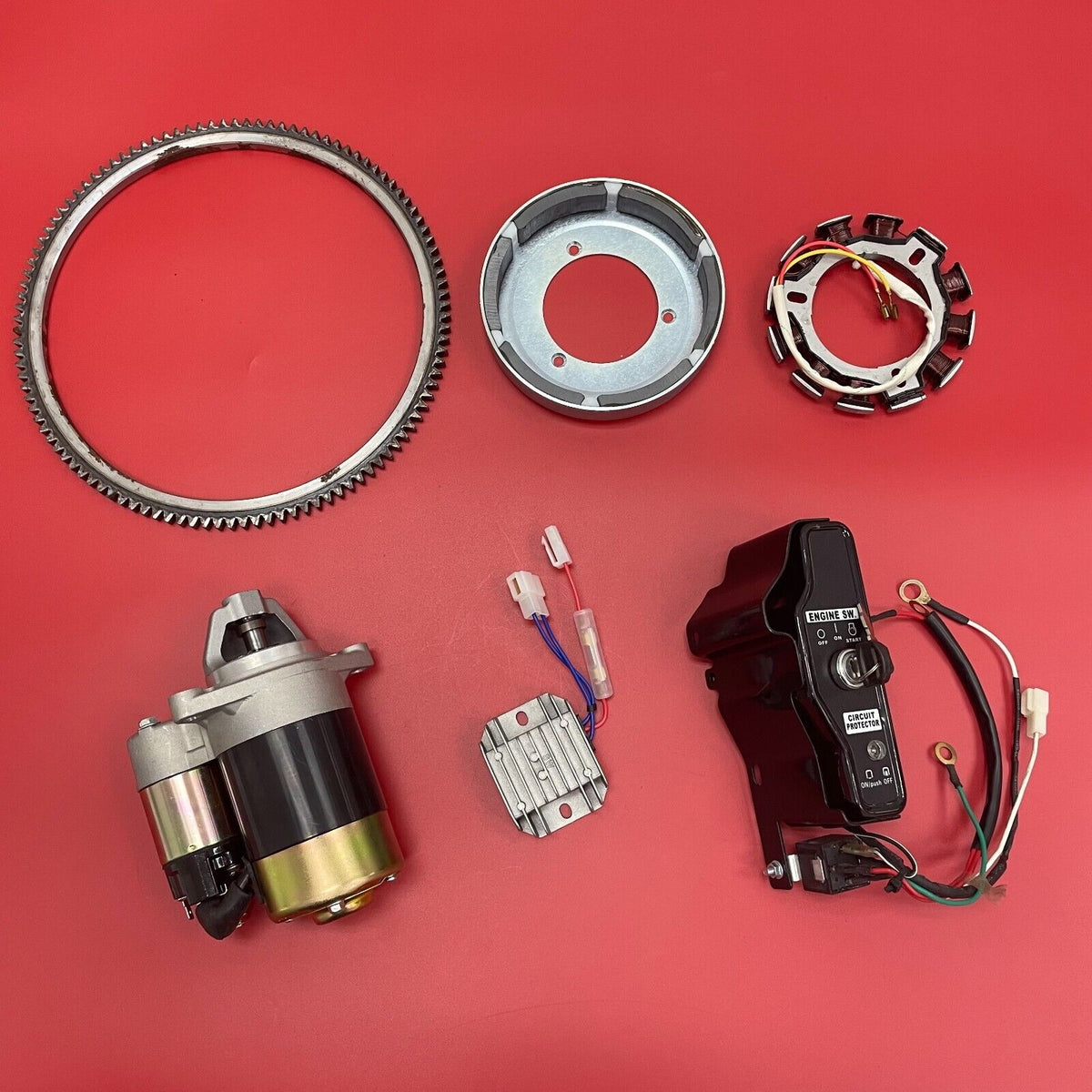 Diesel Electric Starter Rectifier Flywheel Gear Dynamo Ignition Switch Box For 186F 186FE 186FA 186FAE Engine For Yanmar L100 10HP Engine image 8