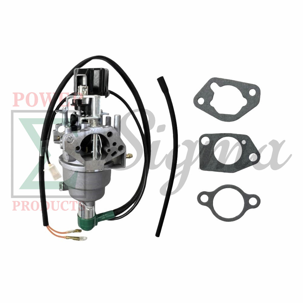 Carburetor with Stepper Motor, gaskets and fuel line--Compatible Replacement for PREDATOR Inverter Generators 9500-Watt Surge / 7600-Watt Running (SKU# 71365, 59188) image 0