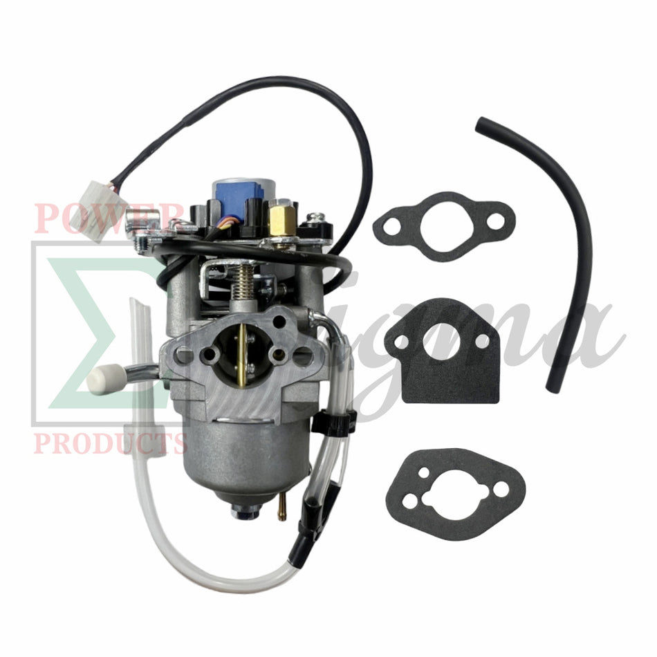 Carburetor Assembly with 5-Pin Stepper Motor, Gaskets and Fuel Line- Replacement for PREDATOR Inverter Generator Surge 2000 Watt (SKU# 71343, 59135) for RYOBI RYi2322 2300-Watt Inverter Generator image 0