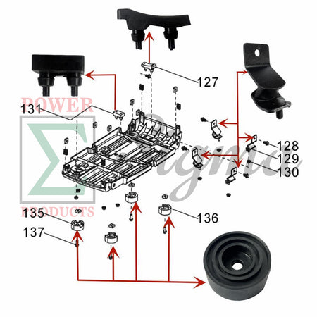 Frame Shock Absorbing Seat and Anti-Vibration Mounts with Bolts- Replacement for Pulsar PG2300iS 2300W Surge 1800 Rated Inverter Generator image 1