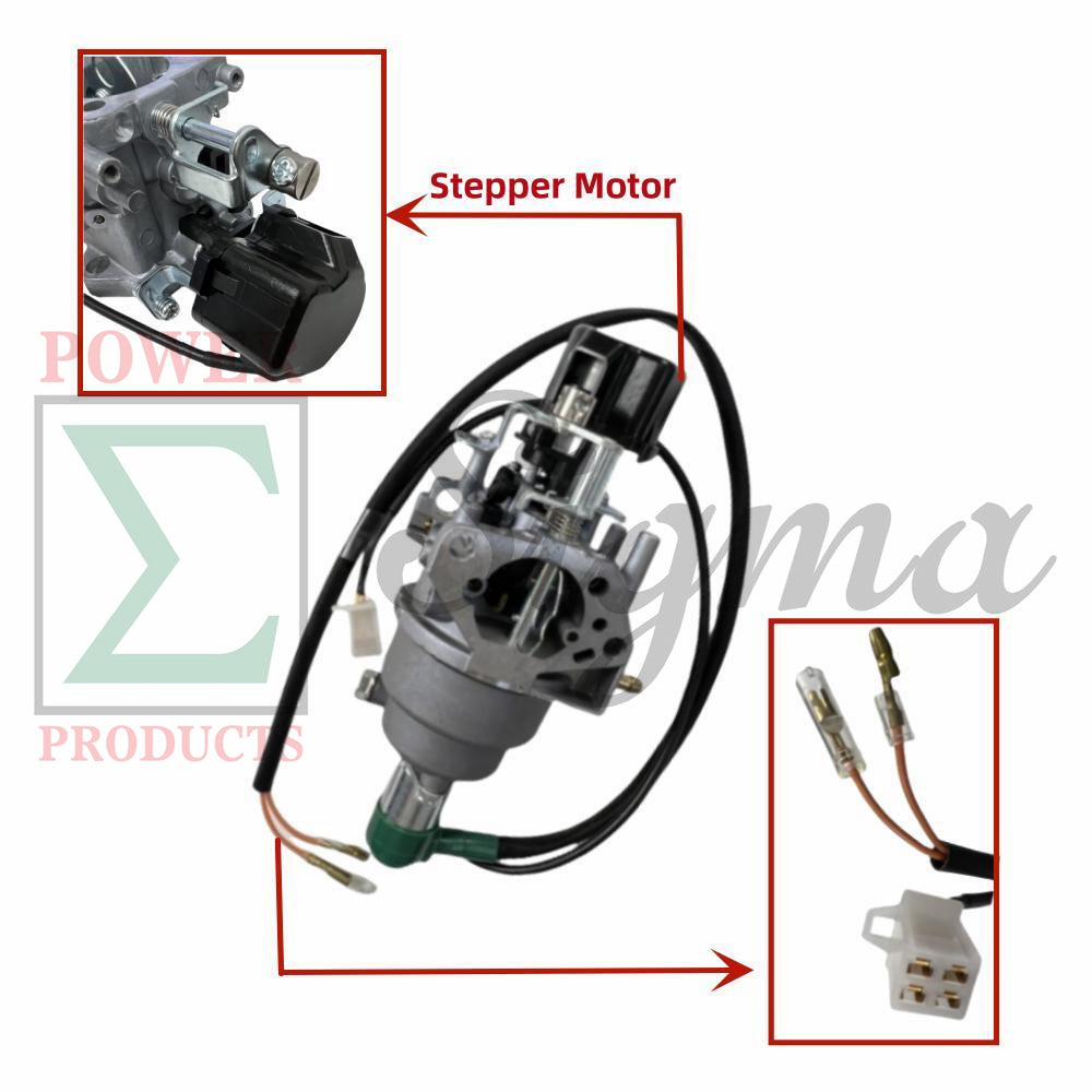 Carburetor with Stepper Motor, gaskets and fuel line--Compatible Replacement for PREDATOR Inverter Generators 9500-Watt Surge / 7600-Watt Running (SKU# 71365, 59188) image 1