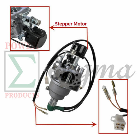 Carburetor with Stepper Motor, gaskets and fuel line--Compatible Replacement for PREDATOR Inverter Generators 9500-Watt Surge / 7600-Watt Running (SKU# 71365, 59188) image 1