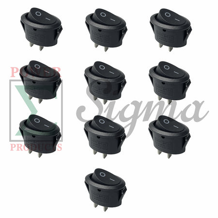 10-Pack Oval Boat Rocker Switch 2 Terminal 2 Position On/Off AC 125V/10A 250V/6A image 0