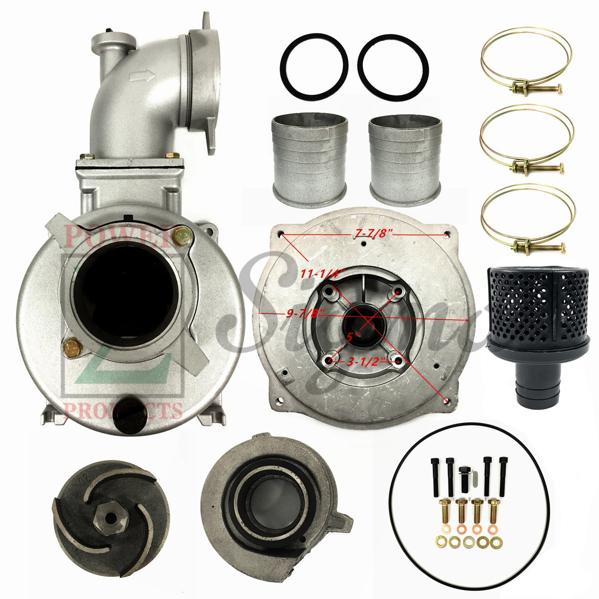 4" IN. Port NPT Thread Inlet and Outlet Semi-Trash Water Pump For 1-Inch Keyed Shafts on 10HP 186F Diesel Engine Replaces Kipor Kama 4-Inch Diesel Water Pump KDP40 KDP40T image 1