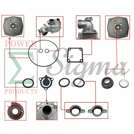 10PCS Pump Gasket O-Ring Mechanical Seal For DuroMax 3" In. XP650WP 7HP 220GPM For Pulsar 3" IN Semi-Trash 6.5HP Gas Water Pump PWP30 For 3-Inch Clean Water Pump image 1