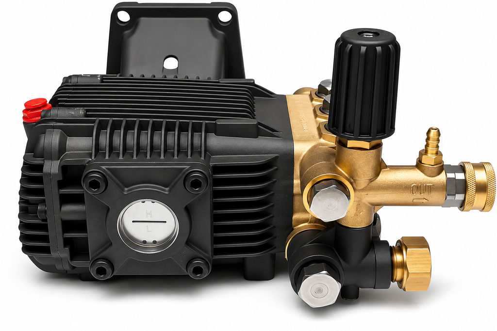 4000PSI 4.76 GPM Horizontal Triplex Pressure Washer Pump with External Unloader, Fits 1" Q-Type Shaft