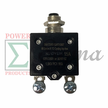 NEW 15A Amp Push Button Thermal Circuit Breaker 125-250VAC 50/60Hz For Generator image 1