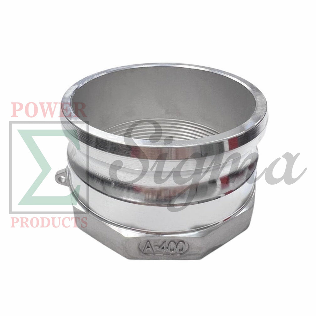 Sigma Aluminum Type A Cam and Groove Couplings / 4-Inch Quick Connect & Disconnect Fittings / Hose Camlock Fittings--4" Male Camlock Adapter x 4" Female NPT Thread image 2