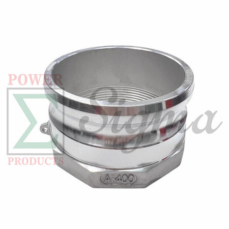 Sigma Aluminum Type A Cam and Groove Couplings / 4-Inch Quick Connect & Disconnect Fittings / Hose Camlock Fittings--4" Male Camlock Adapter x 4" Female NPT Thread image 2