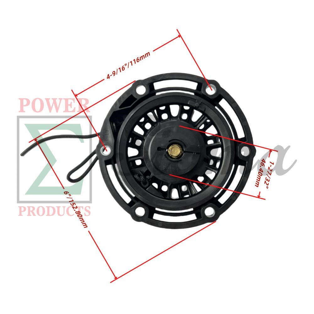 Recoil Starter with Handle and Bolts for Pulsar PG2300iS 2300W Surge Inverter Generator for GENMAX GM2800iSAC GM2800iAE GM3200i GM3300i GM3500iAED GM4000iSAPC GM4000iSBEPC 145cc Inverter Generator image 1