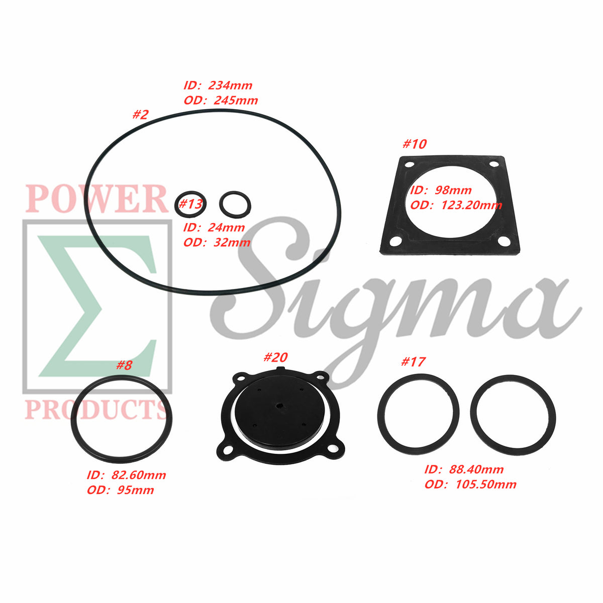 10PCS Gasket O-Ring Mechanical Seal For DuroMax XP904WP 9HP 427GPM 4 In. Gas Water Pump For Kipor Kama 4" In. 4-Inch 100MM 10HP 186F Diesel Water Pump KDP40 KDP40T image 2