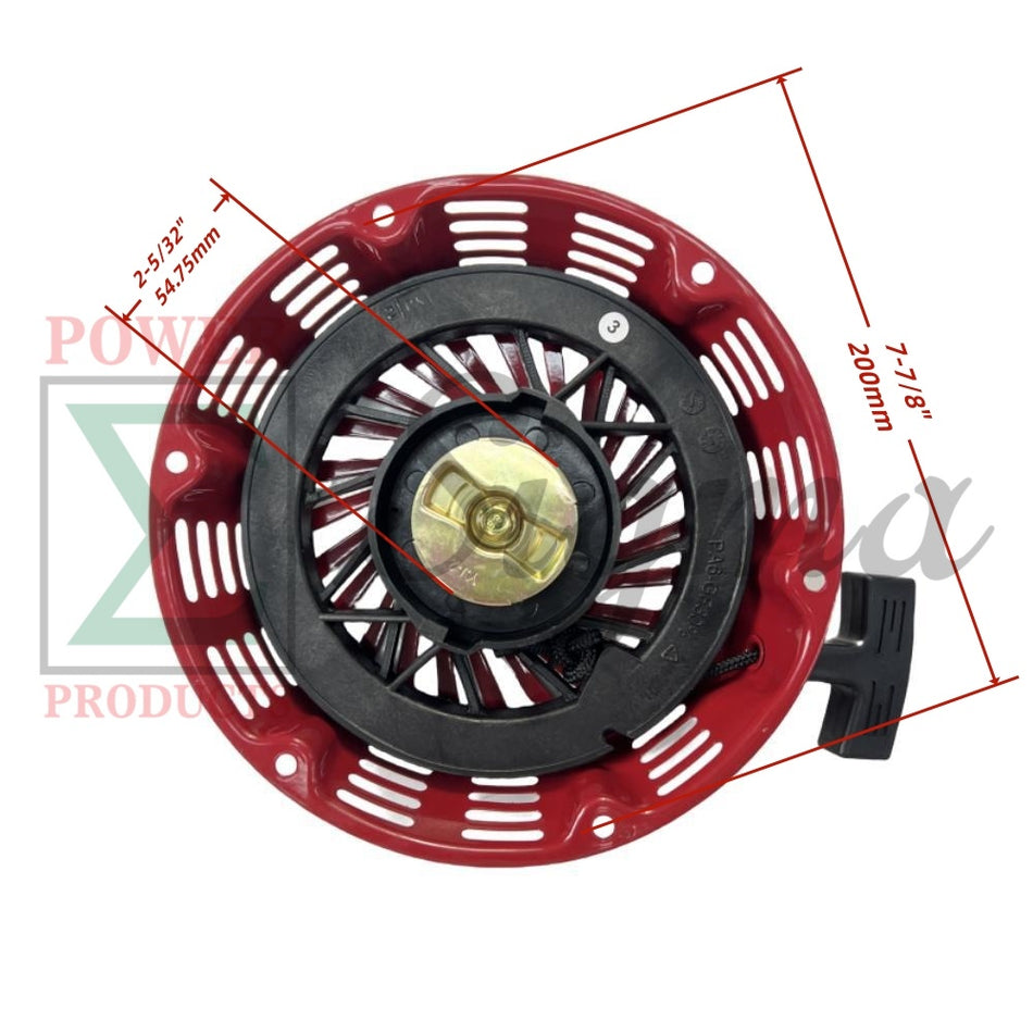 Recoil Starter with Handle & Bolts -- Compatible Replacement for PREDATOR Inverter Generators 9500-Watt Surge / 7600-Watt Running (SKU# 71365, 59188) image 1