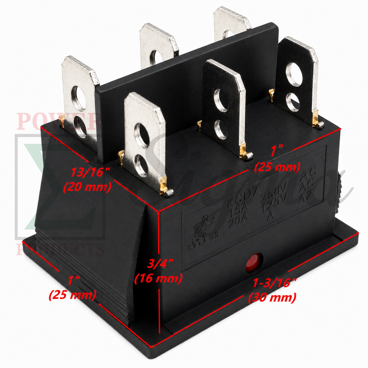 Direct Replacement 6 Pin On Off Black Switch Rocker For Predator 1800W 4000W 4375W 6500W For Champion 3500/4000W Open Frame Inverter Generator For Generac 0H3375028 Manual Recoil Start image 1