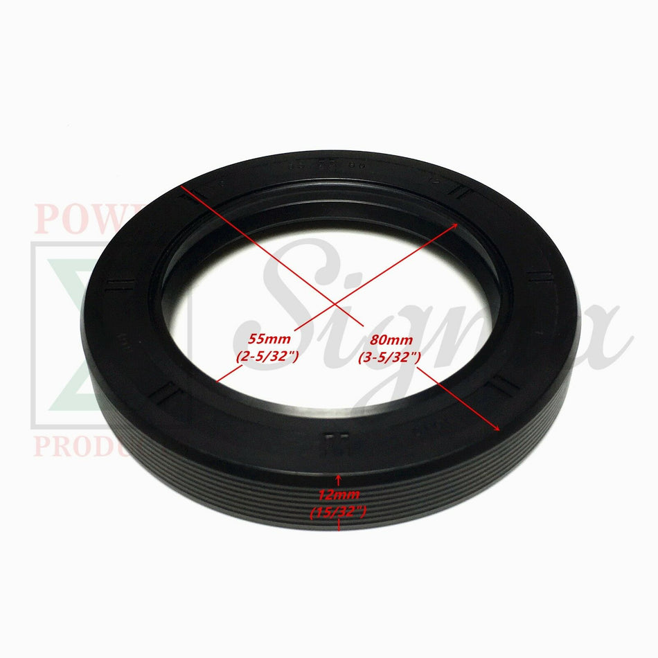 2PCS 55 x 80 x 12 mm Metric Double Lip Oil Seals For Rotary Tiller Side Gear Box image 1