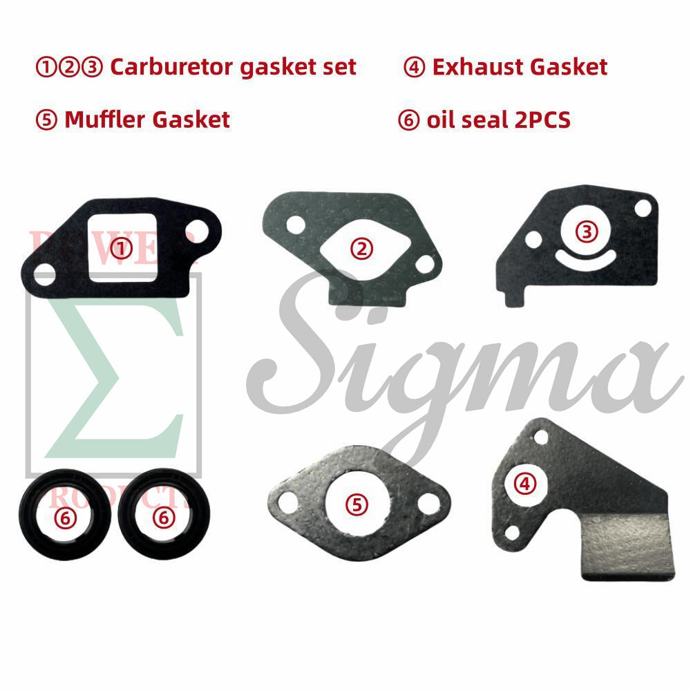 Carburetor and Muffler Gaskets and Oil Seals- Replacement for PREDATOR Inverter Generator Surge 1400 Watt SKU# 71342, 59186, 57063 image 1