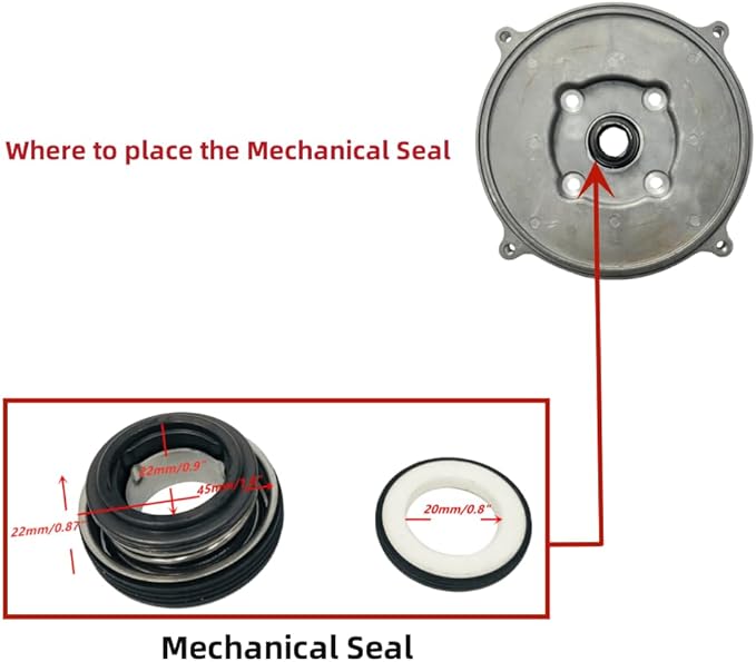 10PCS Gasket Seal Flapper Washer O-Ring Mechanical Seal Repair Kit For Predator 2" in. 212cc Semi-Trash Water Pump 63405 56160 For Pacific HydroStar 2" IN 212cc 61986 68375 69774 Water Pump image 11