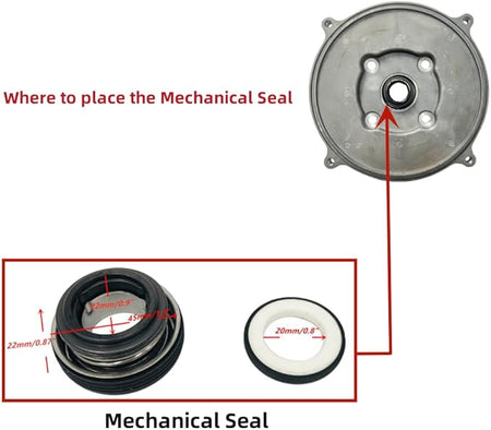 10PCS Gasket Seal Flapper Washer O-Ring Mechanical Seal Repair Kit For Predator 2" in. 212cc Semi-Trash Water Pump 63405 56160 For Pacific HydroStar 2" IN 212cc 61986 68375 69774 Water Pump image 11