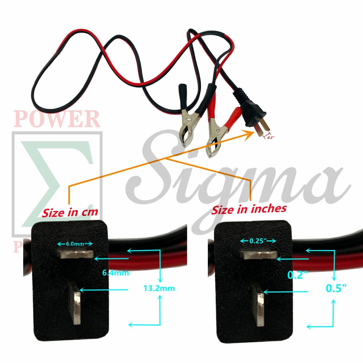 2PCS 12V DC T-Plug 15AWG 4.16ft Battery Charging Cable 8-15A for Honda Generator EU1000i EU2200i (excluding the latest Bluetooth model) EU3000i EM500 EM600 Replaces 32650-892-010AH 32660-894-BCX12H image 4