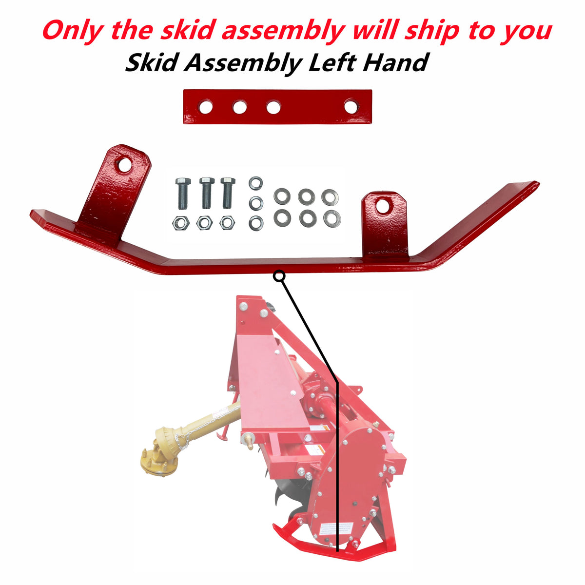 Left Hand Skid Shoe Kit for King Kutter Tiller Skid Shoe Replaces 505050 for Rural King Country Way Sigma 4FT 48” 5FT 60” 6FT 72” 7FT 84” Rotary Tiller For ASC Rotary Tiller 77709 77710 77711 image 1