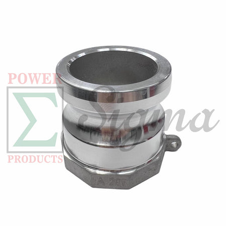 Sigma Aluminum Type A Cam and Groove Couplings / 2-Inch Quick Connect & Disconnect Fittings / Hose Camlock Fittings--2" Male Camlock Adapter x 2" Female NPT Thread image 1