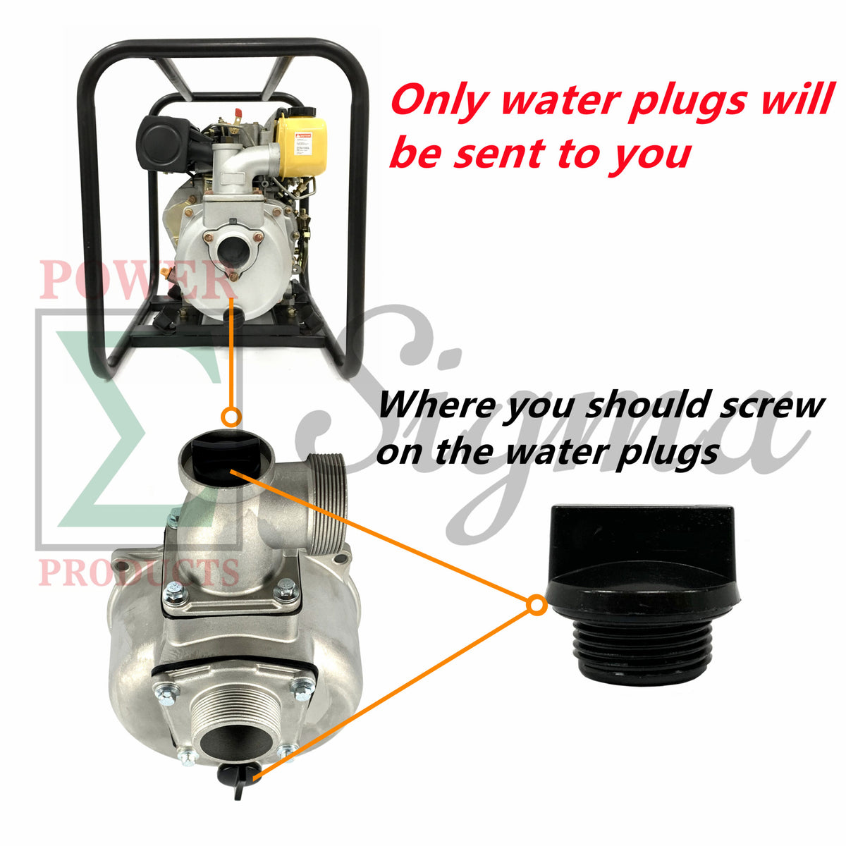 Water Drain Plug with Fine Thread and O-Ring Seal For Predator 2" IN 158GPM 3" IN 290GPM 212cc Engine Powered Semi-Trash Water Pump 63406 56162 63405 56160 Thread OD 25.65 mm image 1