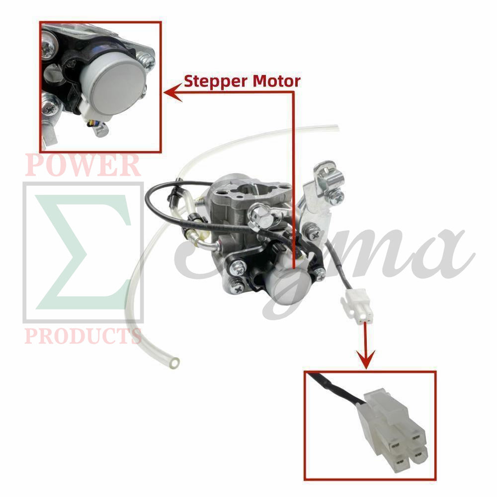 Carburetor with Stepper Motor, Gaskets, and Fuel Line for GENMAX GM3200i GM3300i 3200-Watt 3300-Watt 145cc Inverter Generators image 5