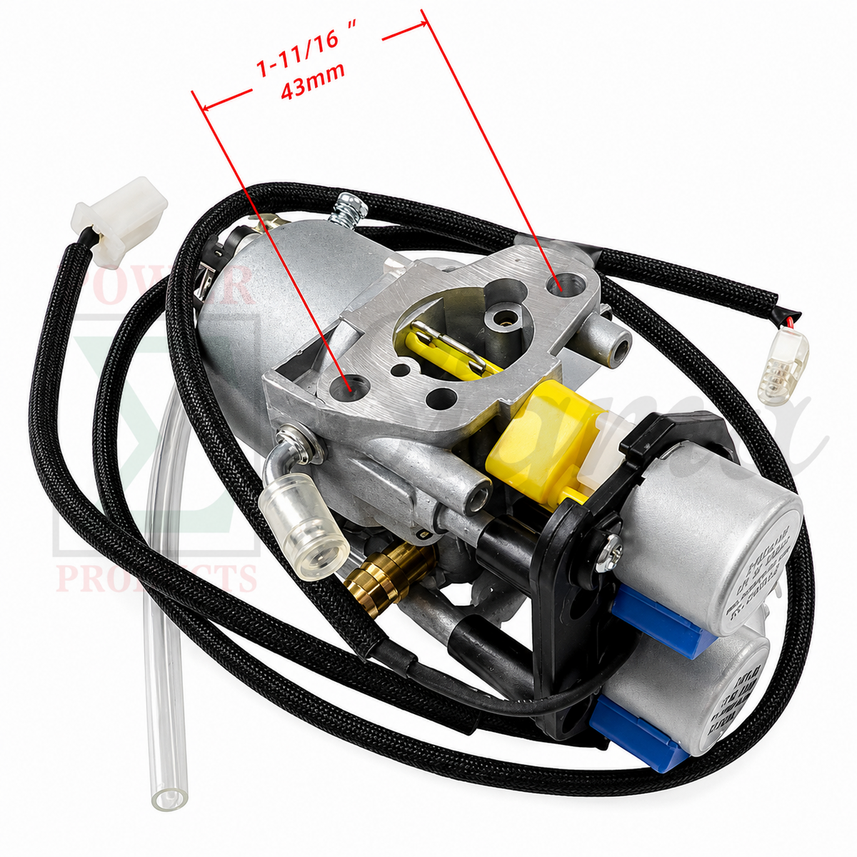 Carburetor Assembly with Stepper Motor, Gaskets & Fuel Line for Predator 5000 Watts Dual-Fuel Inverter Generator (Fits SKU 71367, 70143) image 3