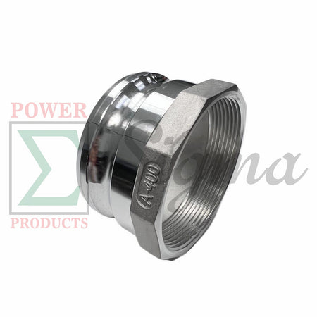 Sigma Aluminum Type A Cam and Groove Couplings / 4-Inch Quick Connect & Disconnect Fittings / Hose Camlock Fittings--4" Male Camlock Adapter x 4" Female NPT Thread image 0