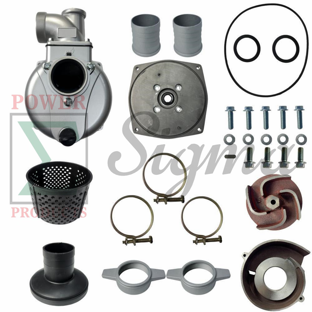 3" Water Pump Replacement for Keyed Shaft Gas Engines, NPT Ports, 3-Bolt Inlet & Outlet, For DuroMax XP650WP 208cc for Ironton 97939 212cc for Pulsar PWP30 6.5HP image 0