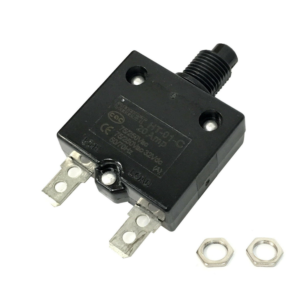 Panel Reset Thermal Push Button Circuit Breaker 20A Amp 75/250Vac 50/60Hz 32 VDC image 0