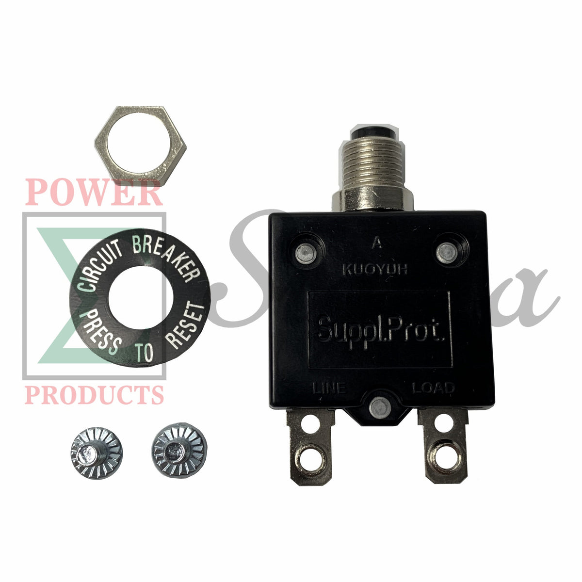 NEW 20A Amp Push Button Thermal Circuit Breaker 125-250VAC 50/60Hz For Generator image 0