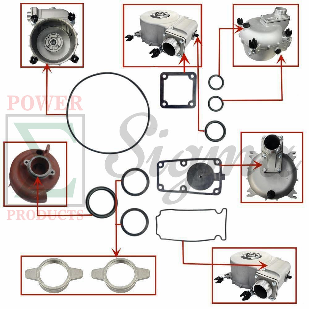 12PCS Pump Gasket O-Ring Heavy Duty Mechanical Shaft Seal Repair Kit for PREDATOR 3 in. 301cc Full-Trash Water Pump 23000GPH 56718 For Honda 3" In. 270cc Full Trash Pump WT30XK4A image 2