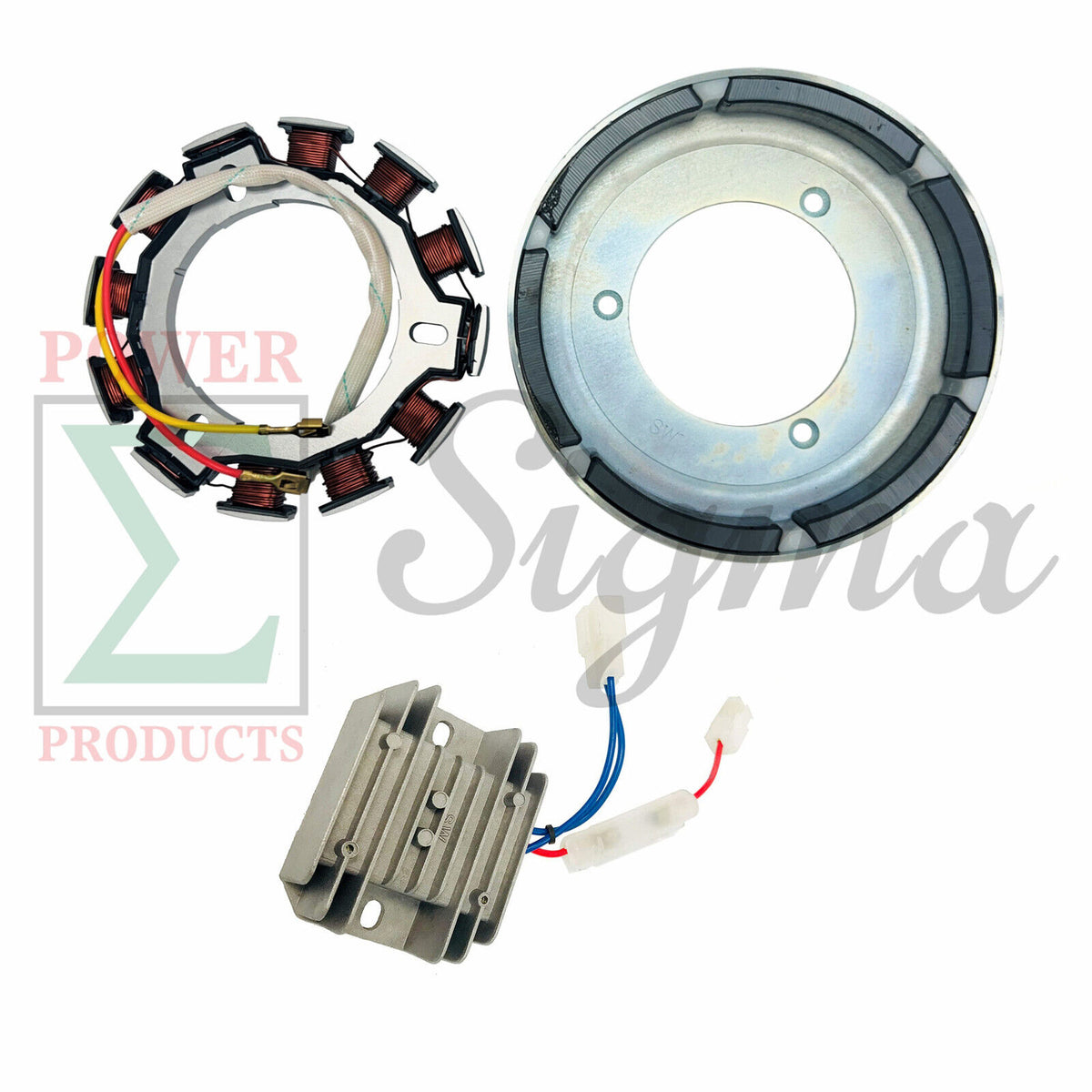 Power Products Electric Starter Flywheel Gear Dynamo Rectifier for 186F 186FE 406CC 186FA 186FAE 418CC Diesel Engines Compatible with Yanmar L100 10HP 186F Engine image 2