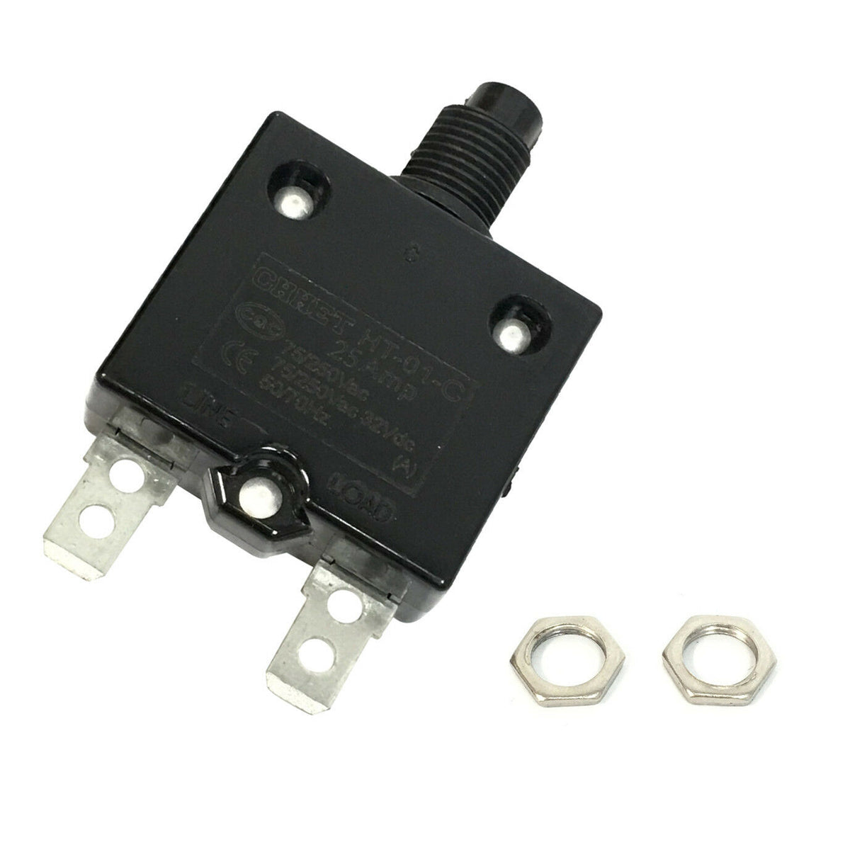 Panel Reset Thermal Push Button Circuit Breaker 25A Amp 32VDC 75/250VAC 50/60Hz image 0