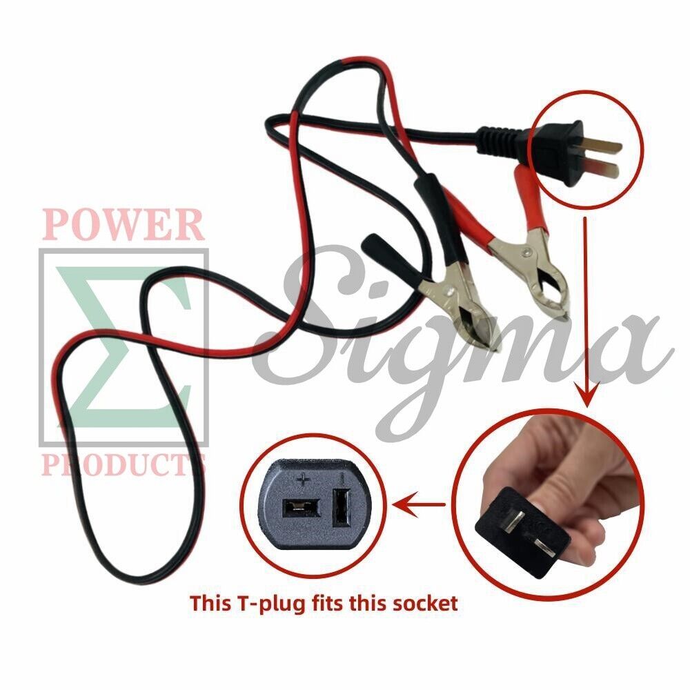 2PCS 12V DC T-Plug 15AWG 4.16ft Battery Charging Cable 8-15A for Honda Generator EU1000i EU2200i (excluding the latest Bluetooth model) EU3000i EM500 EM600 Replaces 32650-892-010AH 32660-894-BCX12H image 1