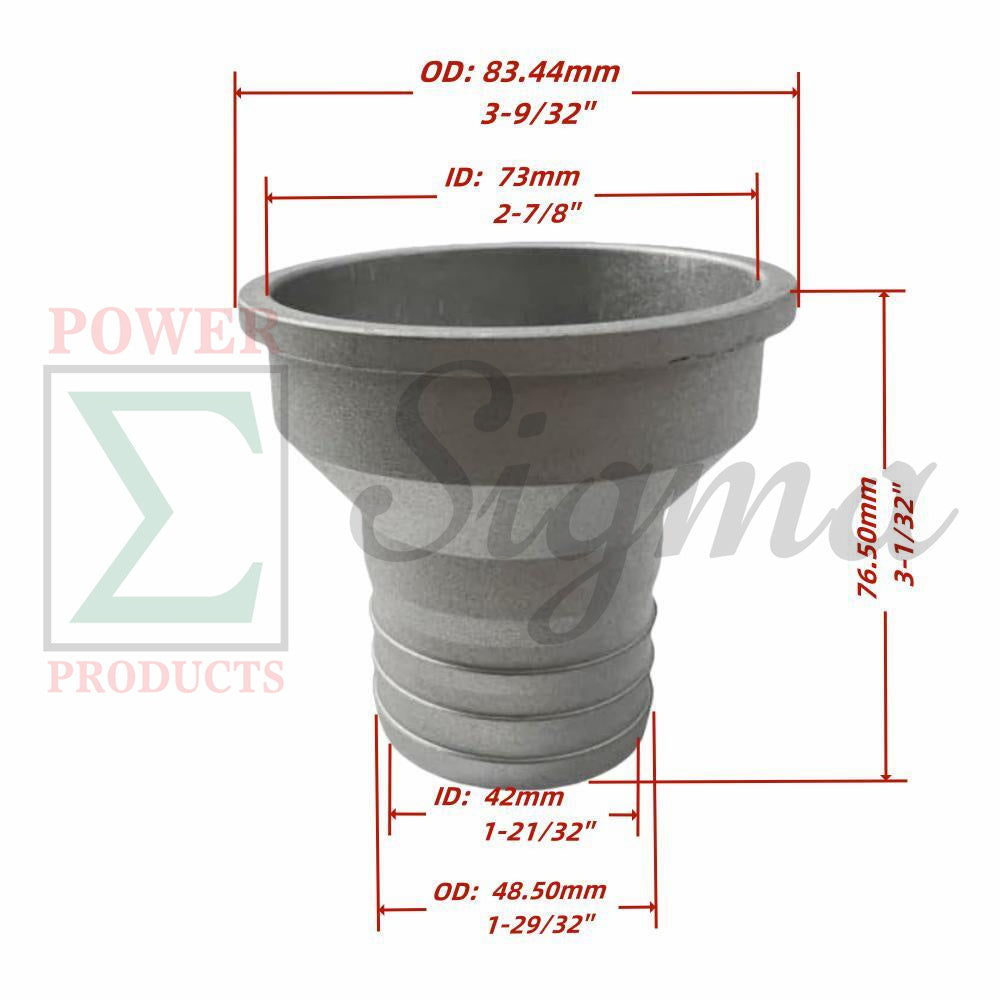 3" to 2" Aluminum Reducer Adapter (3-Inch to 2-Inch Reducing Adapter) Hose Fitting for Water Pump Inlet image 4