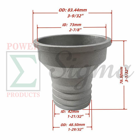 3" to 2" Aluminum Reducer Adapter (3-Inch to 2-Inch Reducing Adapter) Hose Fitting for Water Pump Inlet image 4
