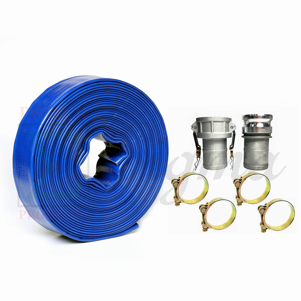 Sigma 3" IN X 300' Feet Agricultural PVC Lay Flat Discharge Pump Hose & Camlock image 0